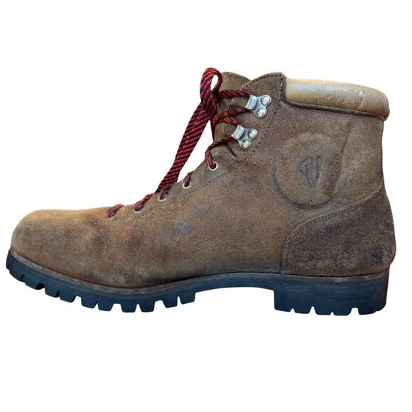 Vintage Vasque Brown Suede Leather Hiking Mountaineering Boots Men 14 Italy 7506 main image 12
